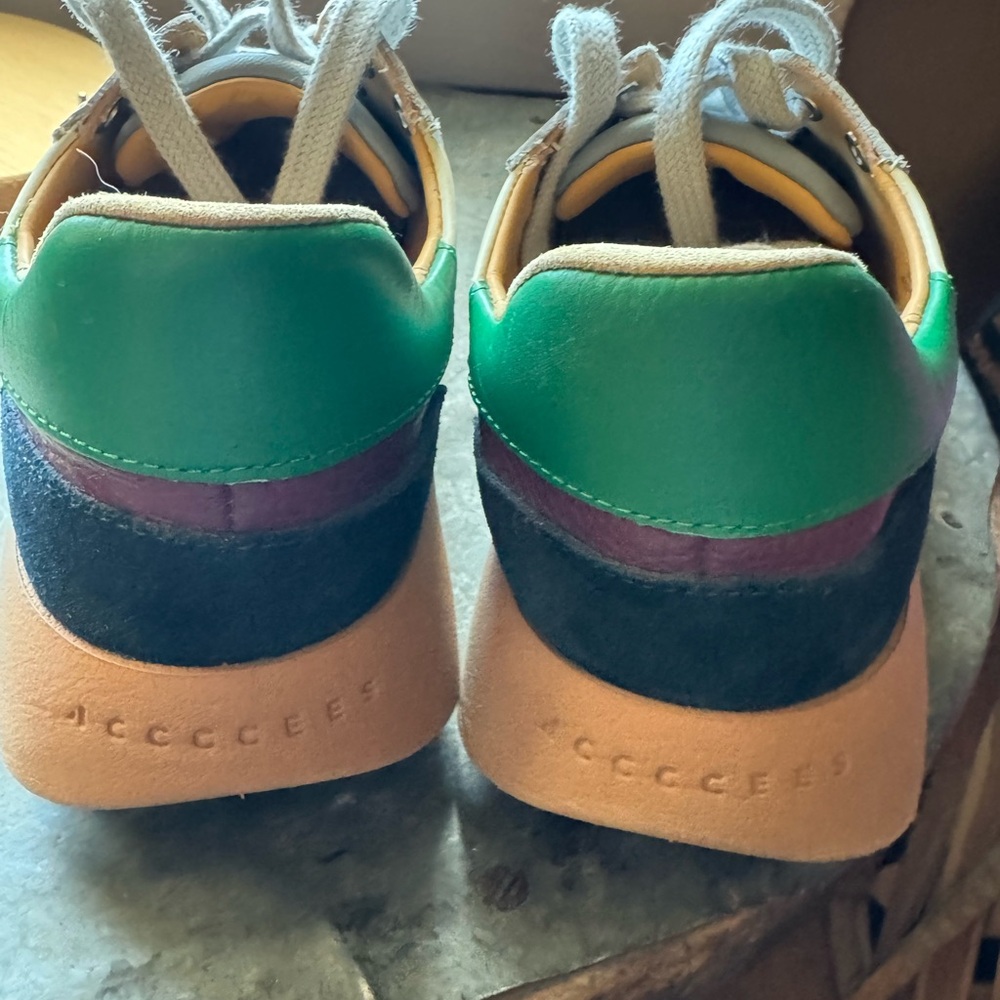4CCCCEES Multi Colored Leather Casual Shoe Blue, Maroon, Green - Picture 3 of 7